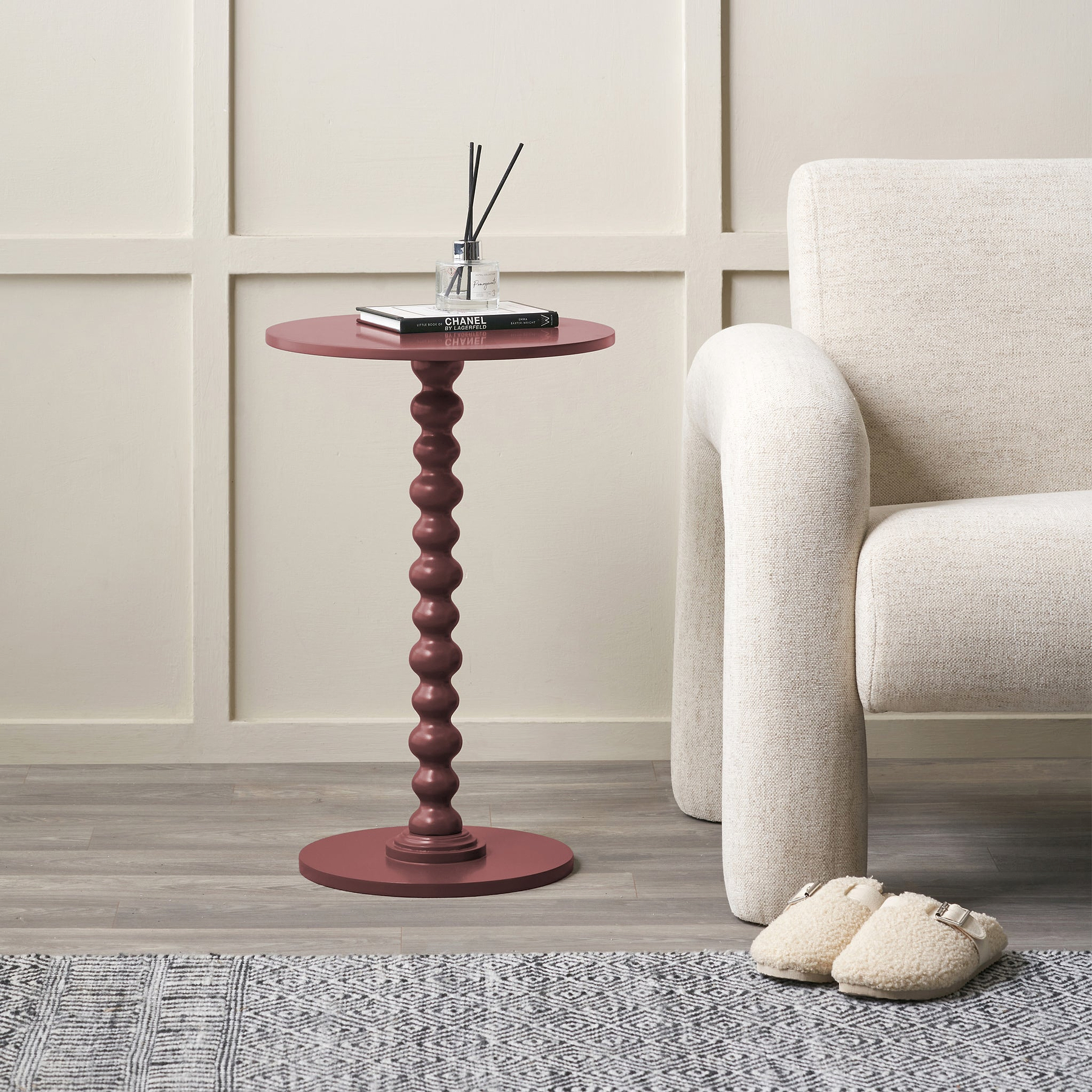 Margot Bobble Side Table Mulberry from Roseland Furniture