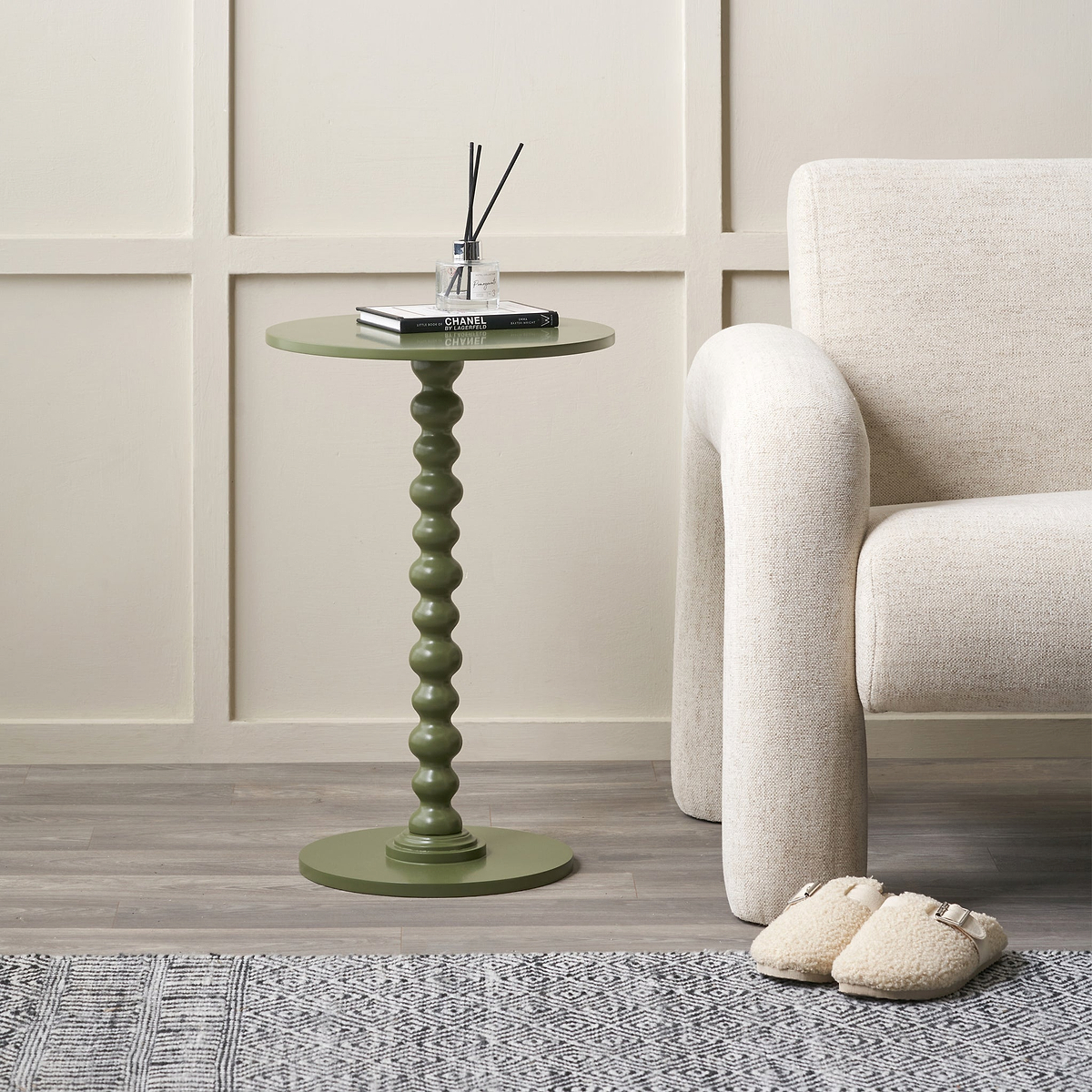 Margot Bobble Side Table Olive from Roseland Furniture