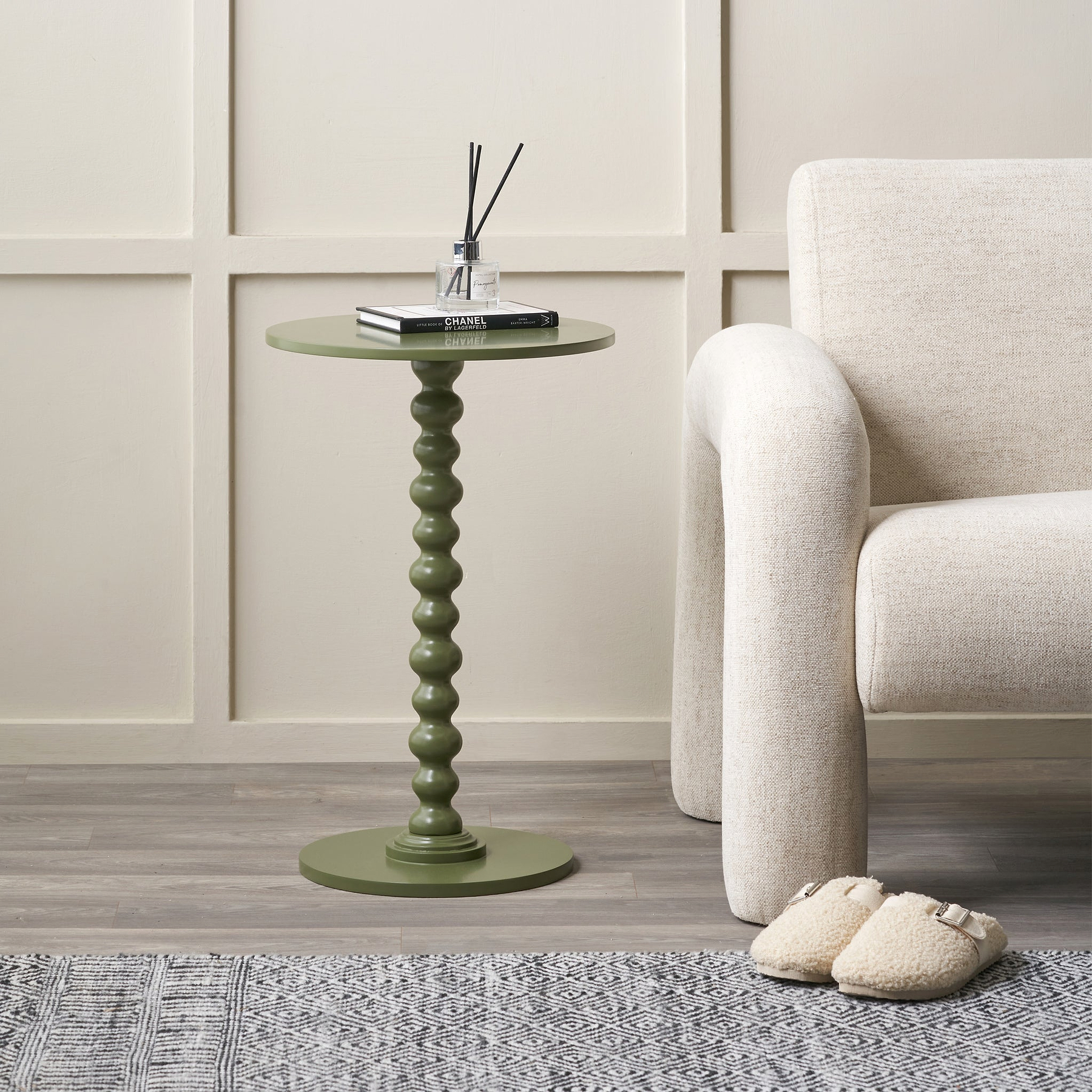 Margot Bobble Side Table Olive from Roseland Furniture