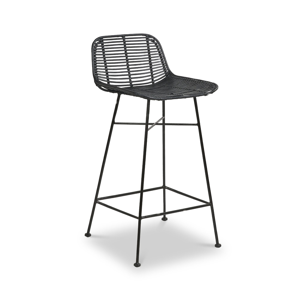 Rattan Core Bar Stool Black from Roseland Furniture