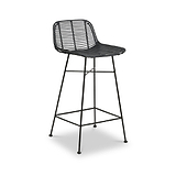 Rattan Core Bar Stool Black from Roseland Furniture