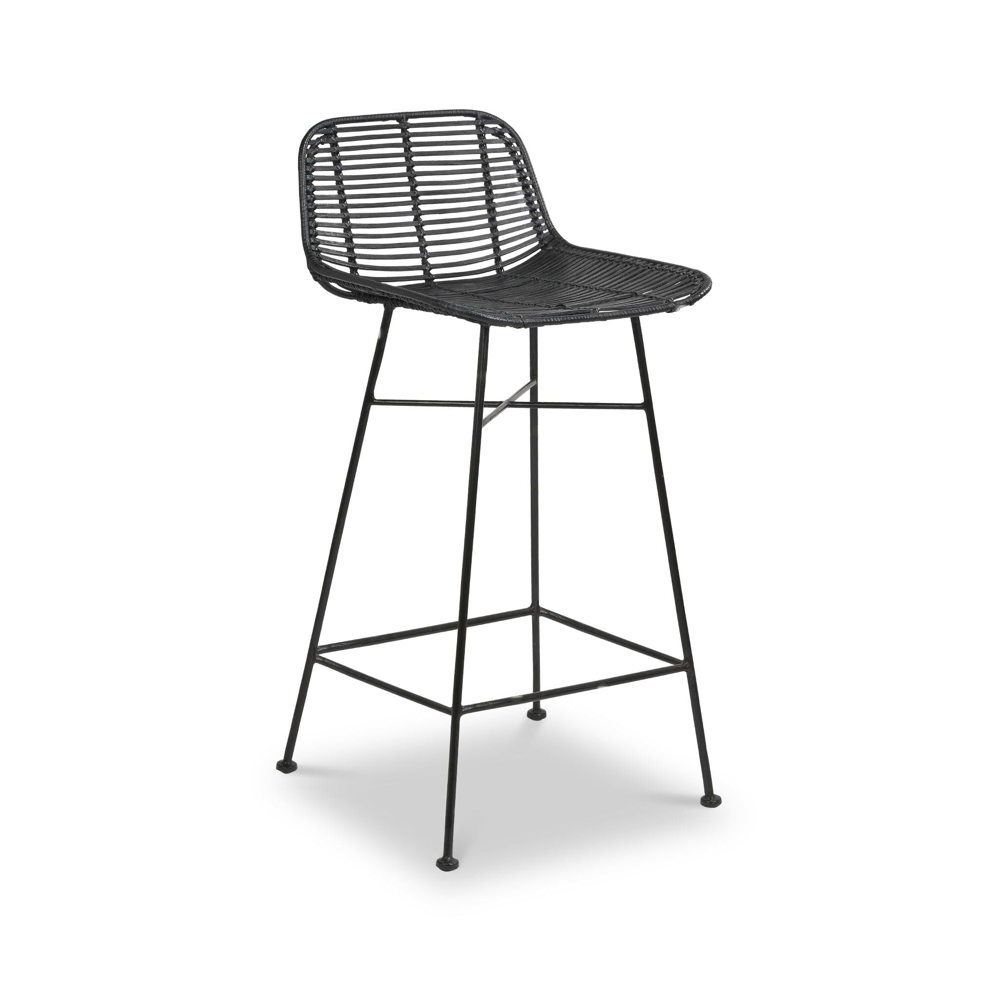 Rattan Core Bar Stool Black from Roseland Furniture