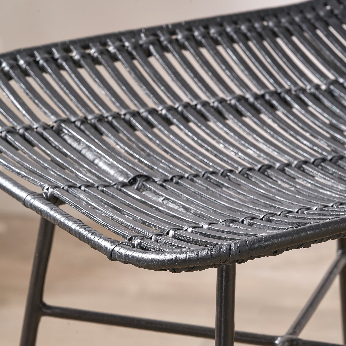 Rattan Core Bar Stool Black from Roseland Furniture