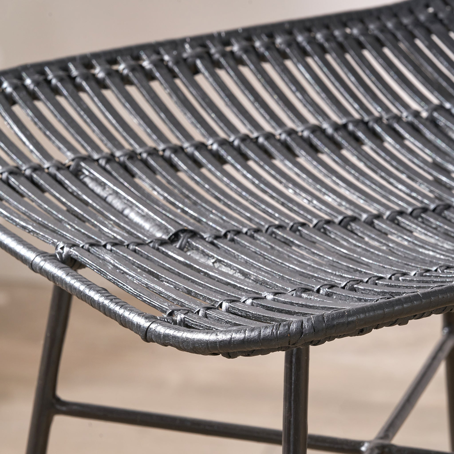 Rattan Core Bar Stool Black from Roseland Furniture