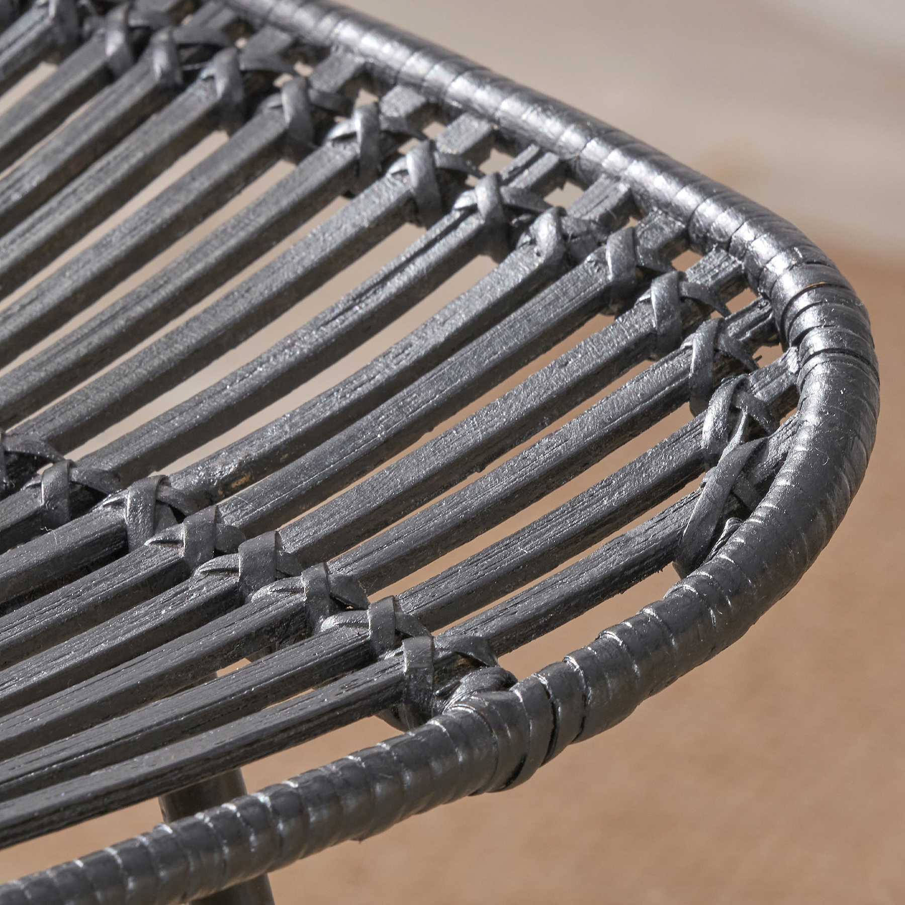Rattan Core Bar Stool Black from Roseland Furniture