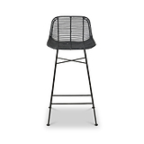 Rattan Core Bar Stool Black from Roseland Furniture