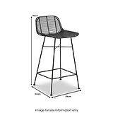 Rattan Core Bar Stool Black from Roseland Furniture
