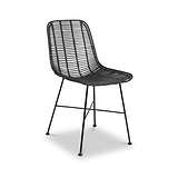 Rattan Core Dining Chair Black from Roseland Furniture