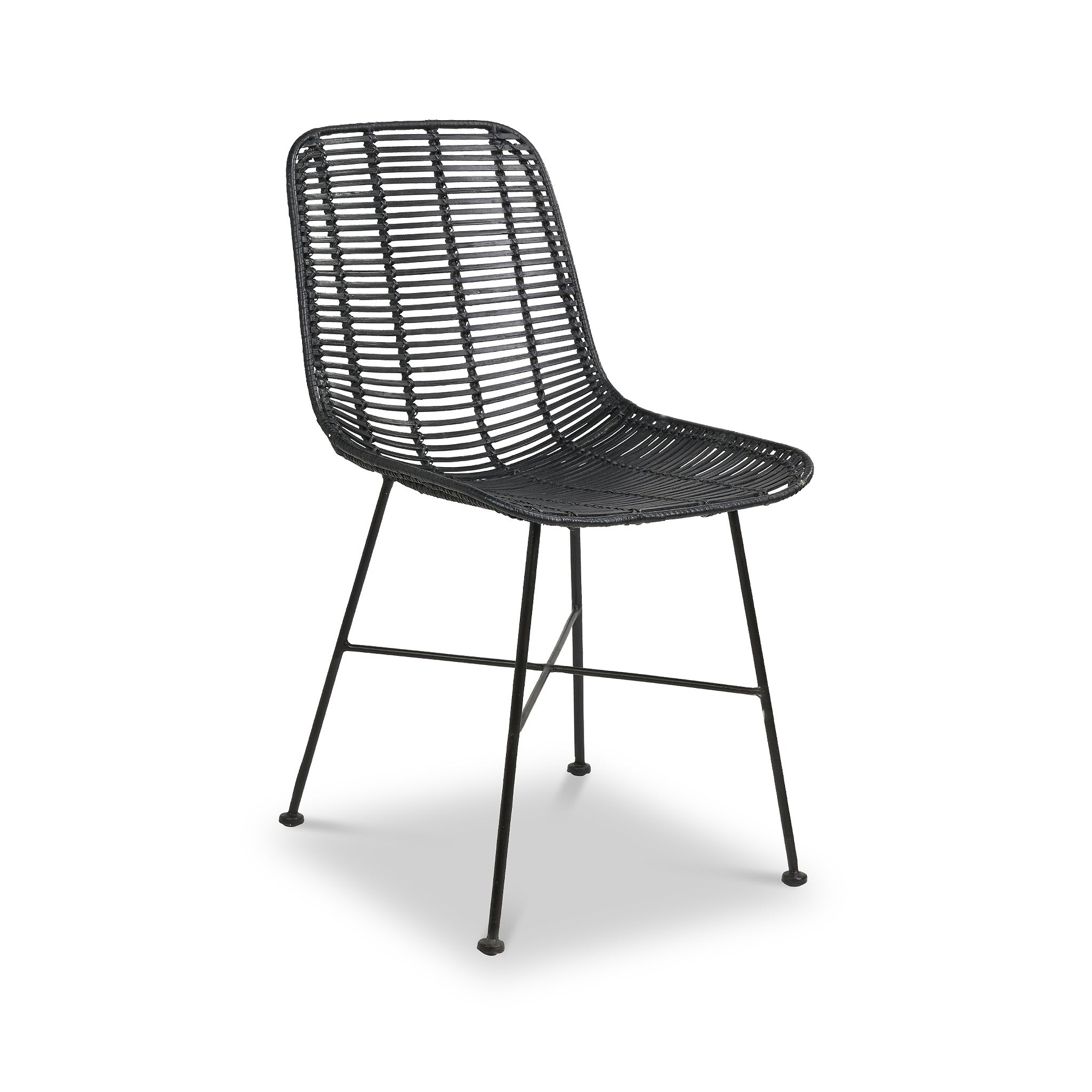 Rattan Core Dining Chair Black from Roseland Furniture