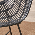 Rattan Core Dining Chair Black from Roseland Furniture