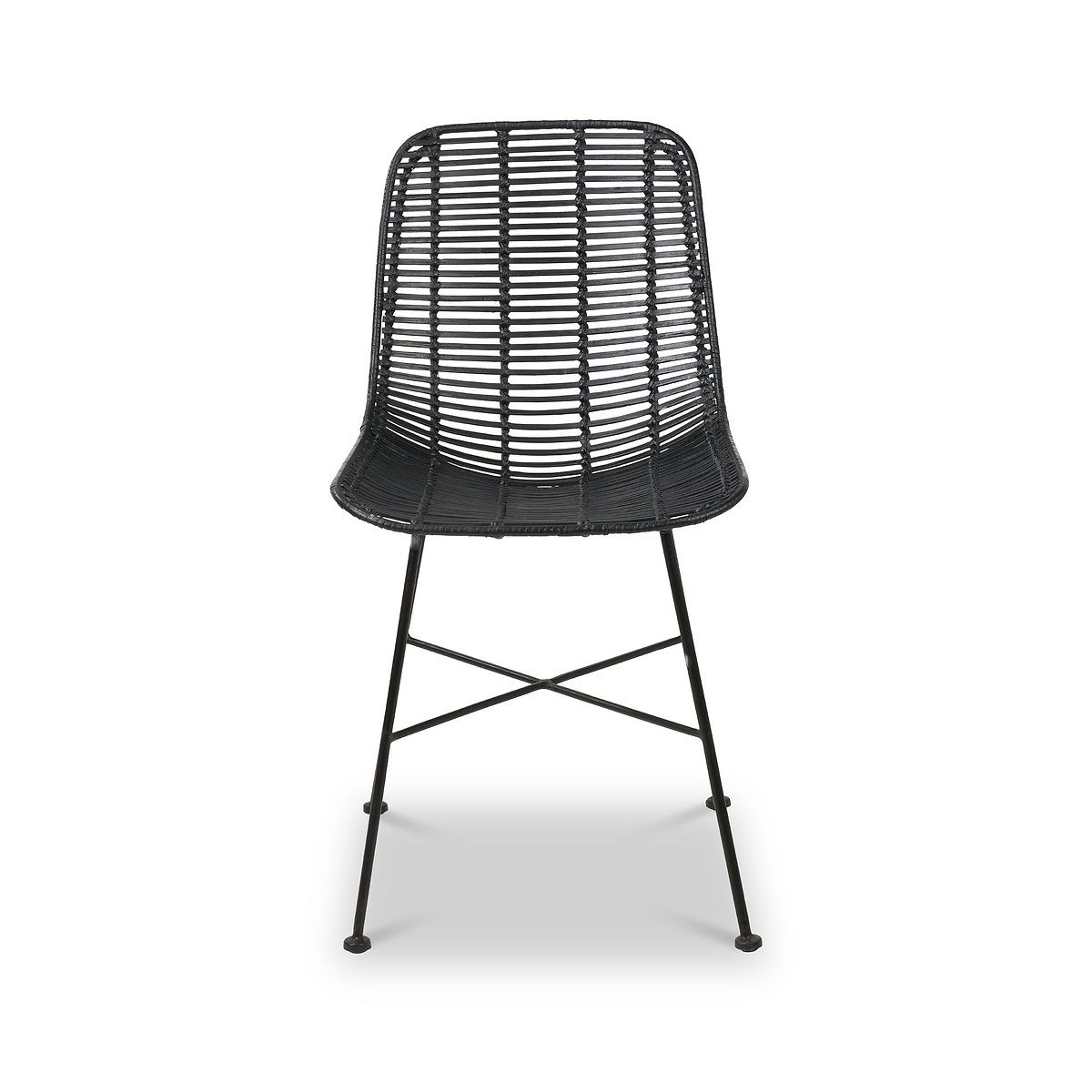 Rattan Core Dining Chair Black from Roseland Furniture