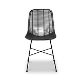 Rattan Core Dining Chair Black from Roseland Furniture