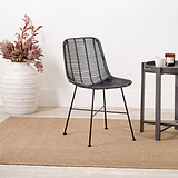 Rattan Core Dining Chair Black from Roseland Furniture