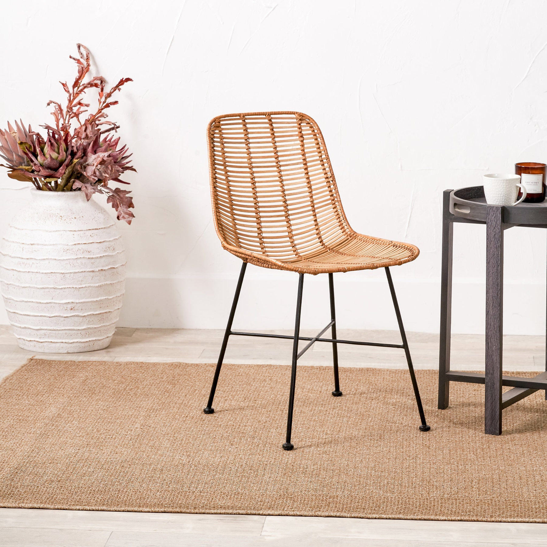 Rattan Core Dining Chair Natural from Roseland Furniture