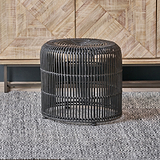 Rattan Core Stool Black from Roseland Furniture