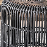 Rattan Core Stool Black from Roseland Furniture