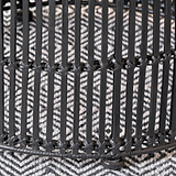 Rattan Core Stool Black from Roseland Furniture