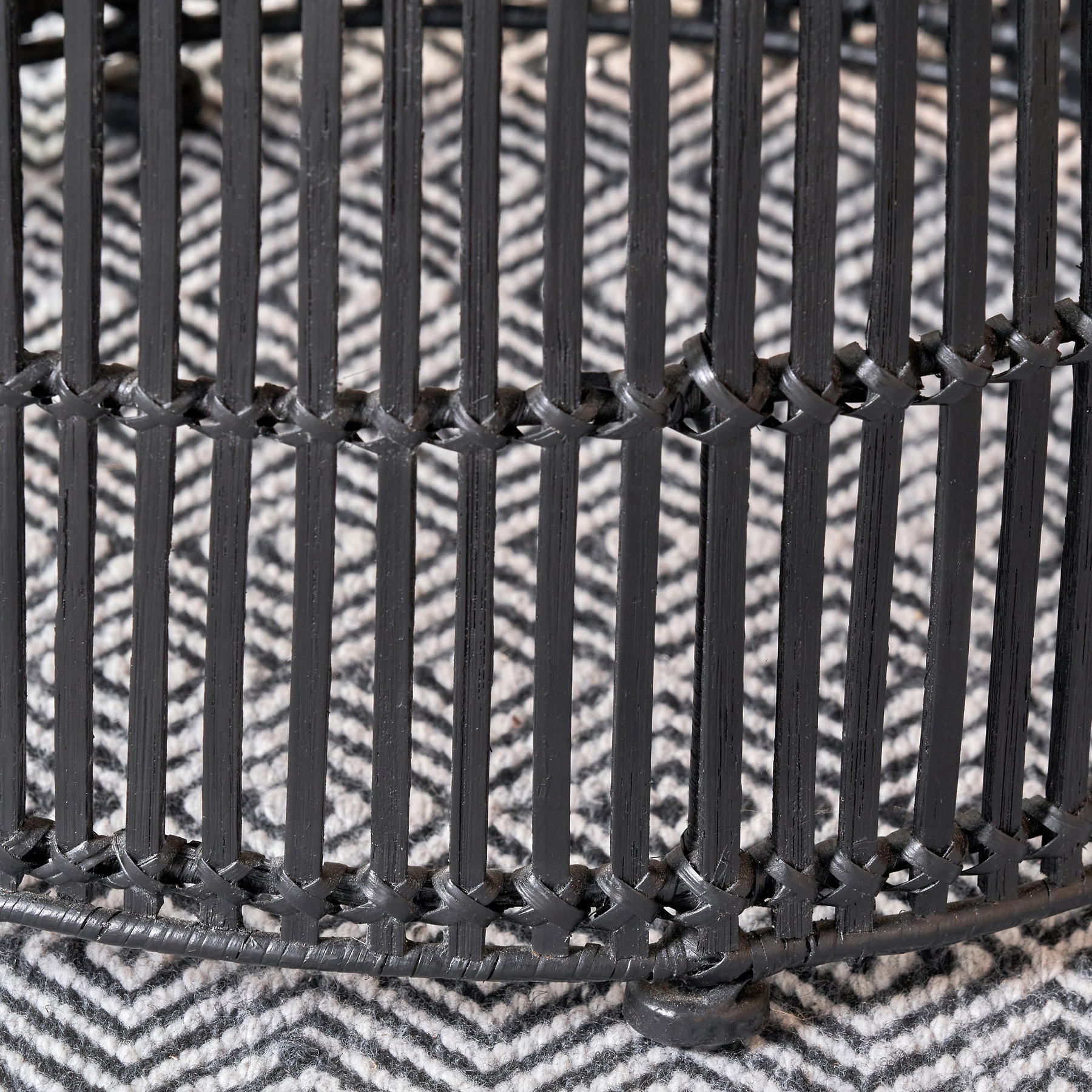 Rattan Core Stool Black from Roseland Furniture