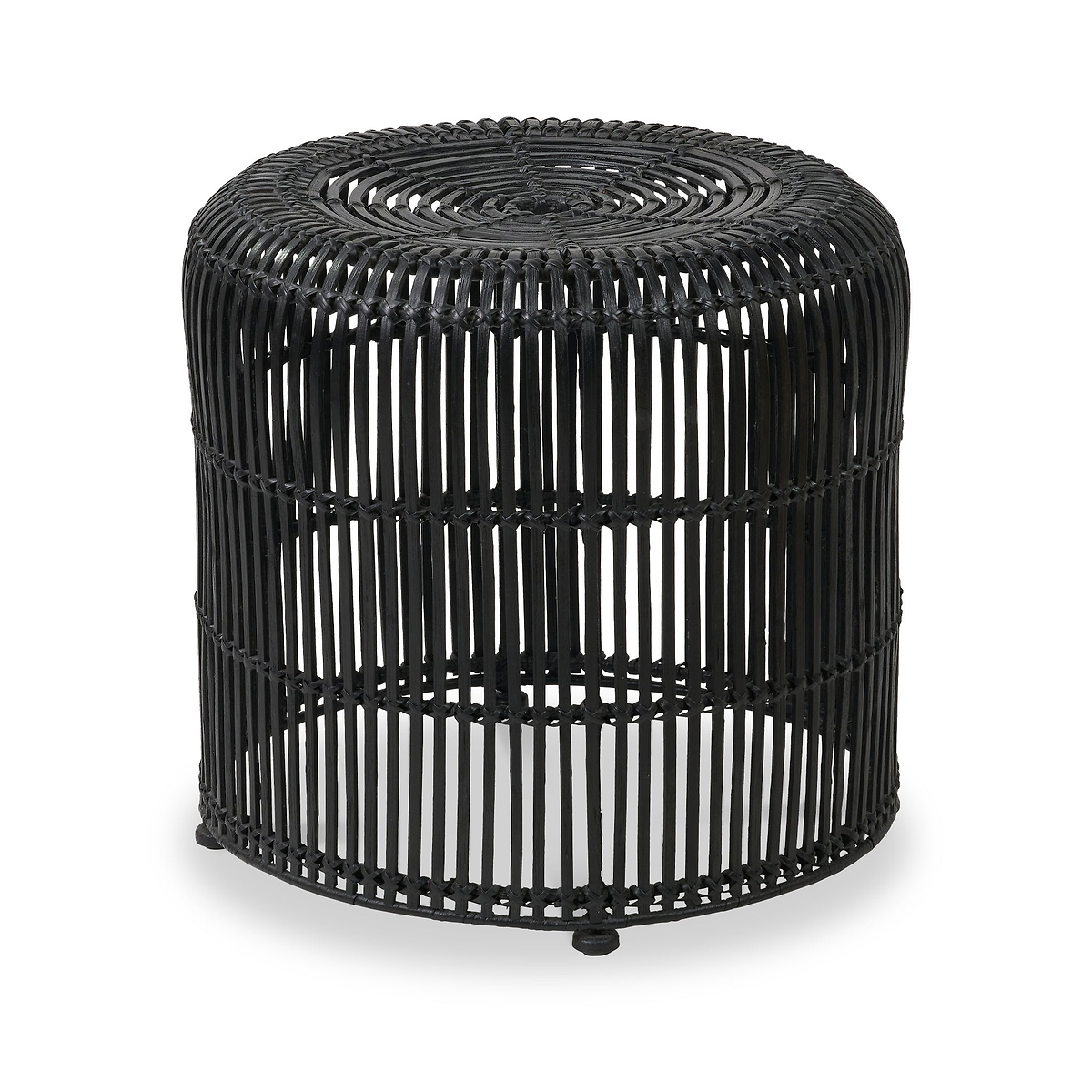 Rattan Core Stool Black from Roseland Furniture