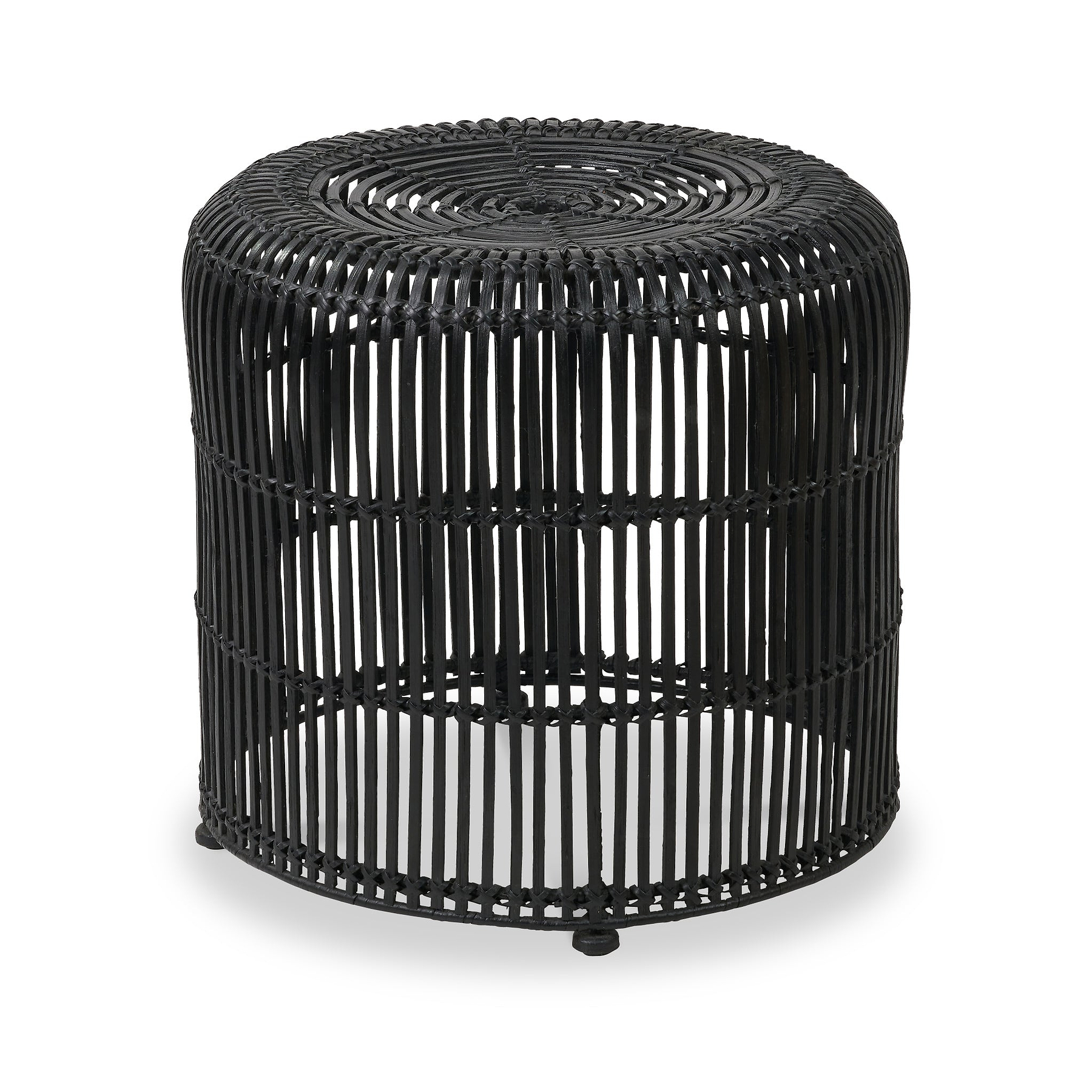 Rattan Core Stool Black from Roseland Furniture