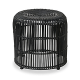 Rattan Core Stool Black from Roseland Furniture