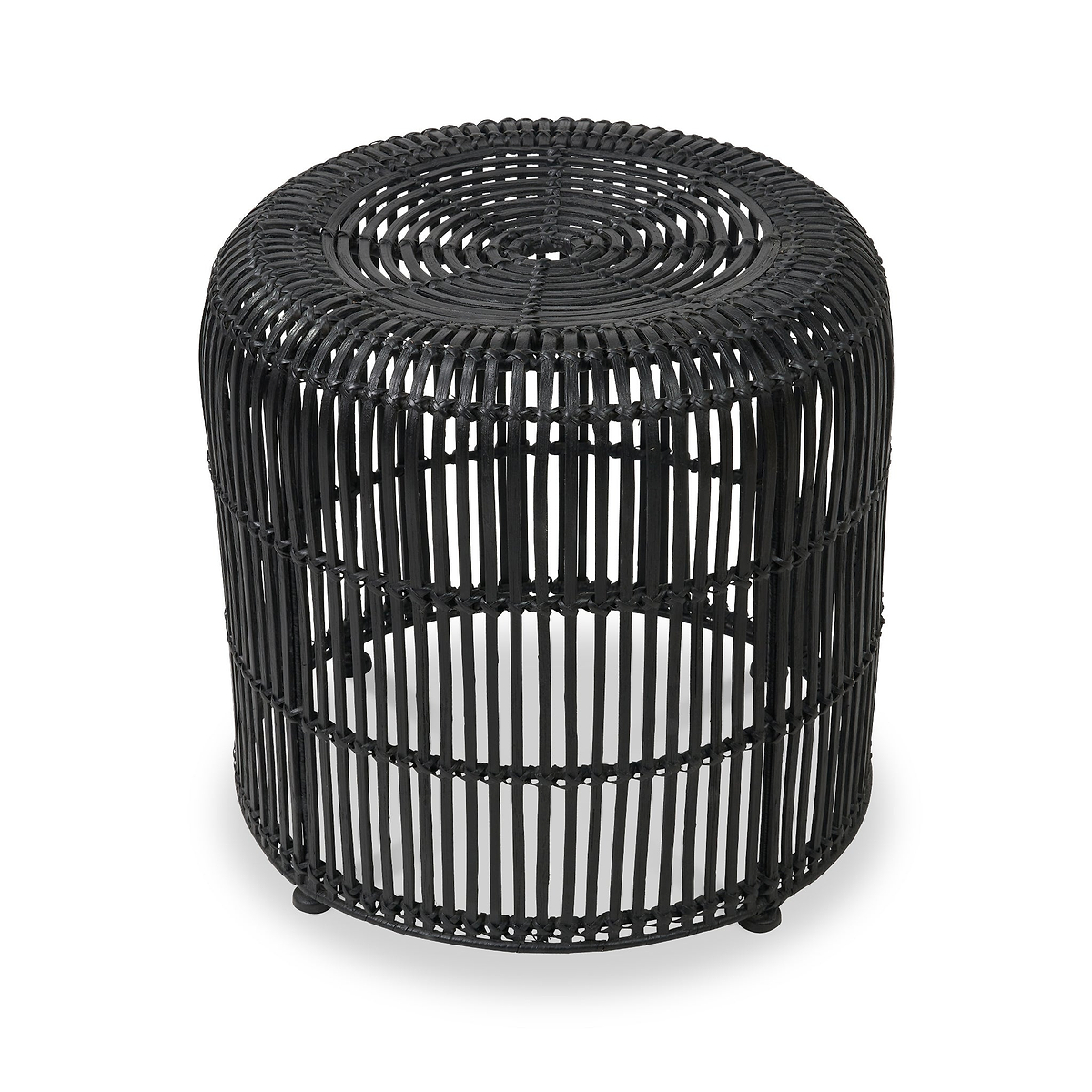 Rattan Core Stool Black from Roseland Furniture
