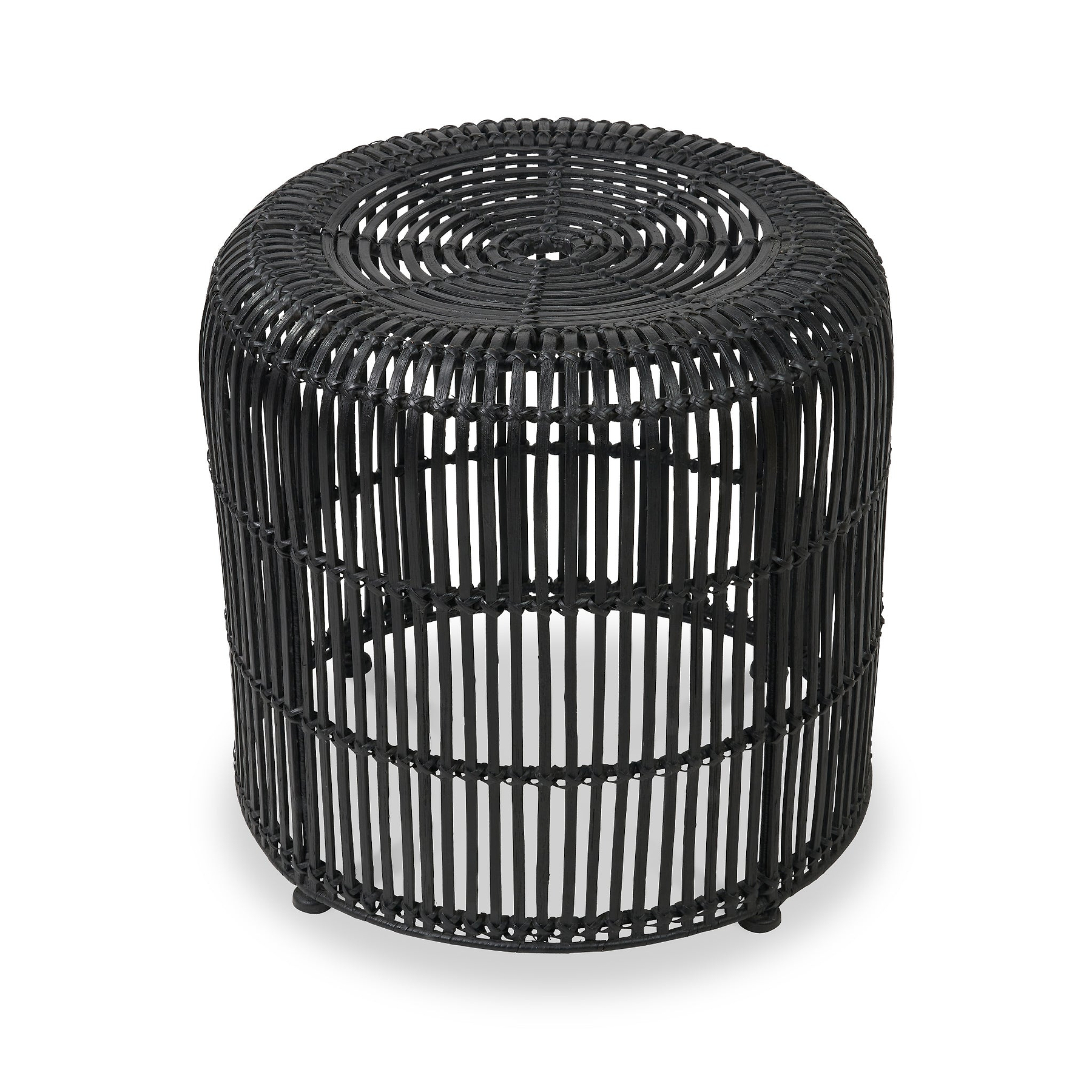 Rattan Core Stool Black from Roseland Furniture