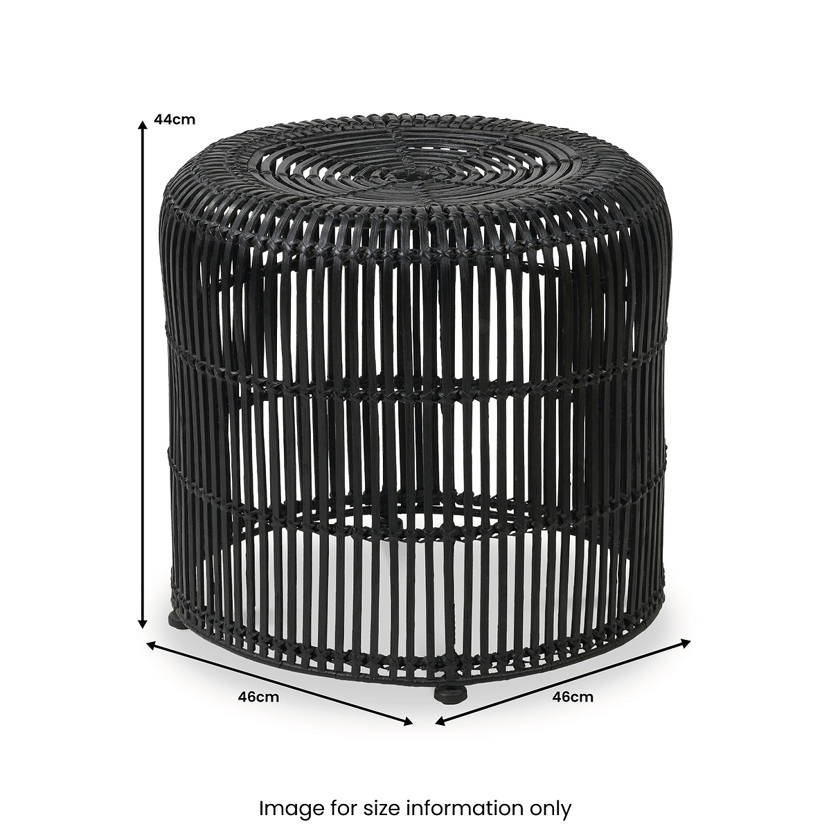 Rattan Core Stool Black from Roseland Furniture