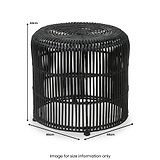 Rattan Core Stool Black from Roseland Furniture