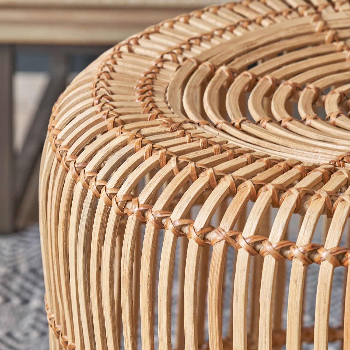 Rattan Core Stool Natural from Roseland Furniture