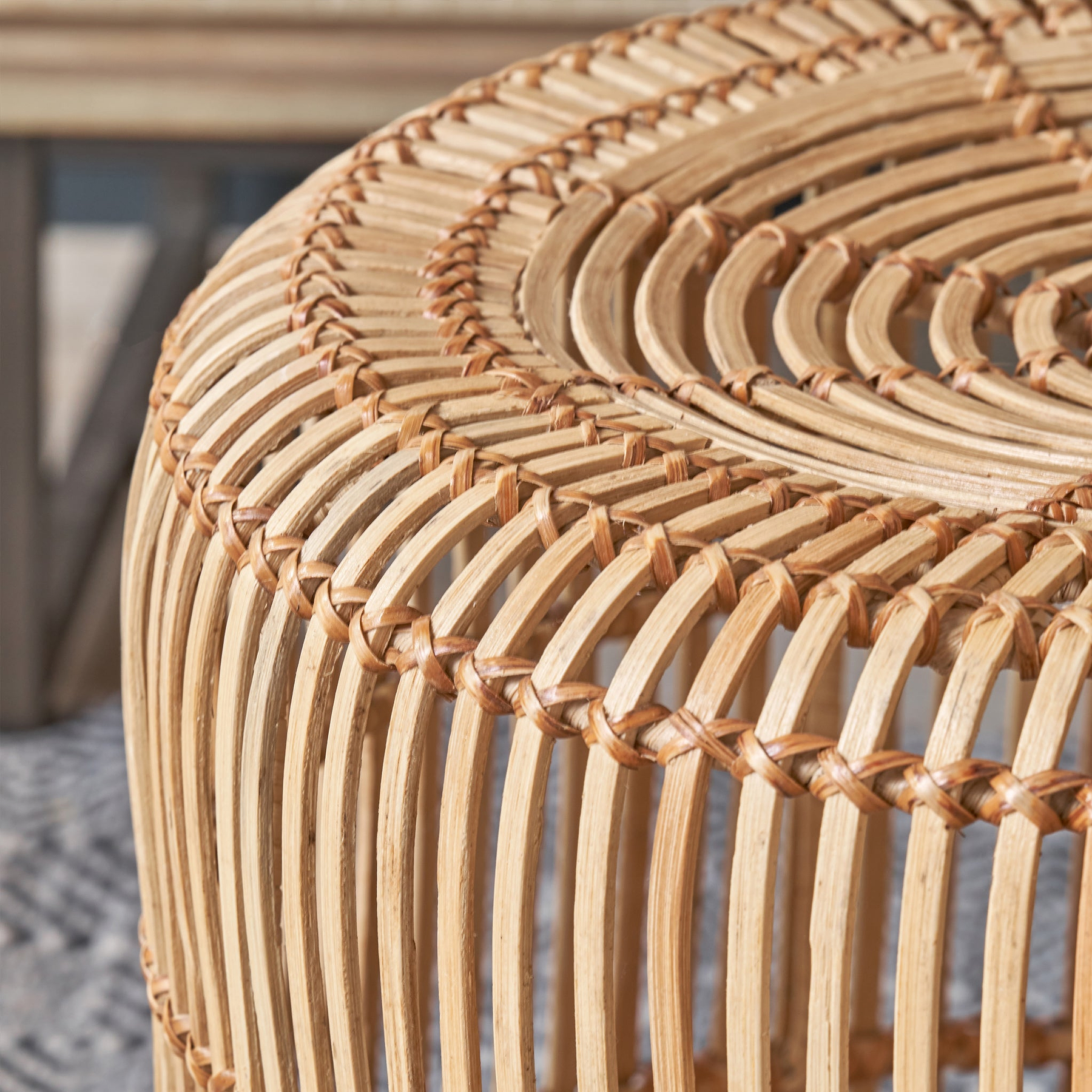Rattan Core Stool Natural from Roseland Furniture