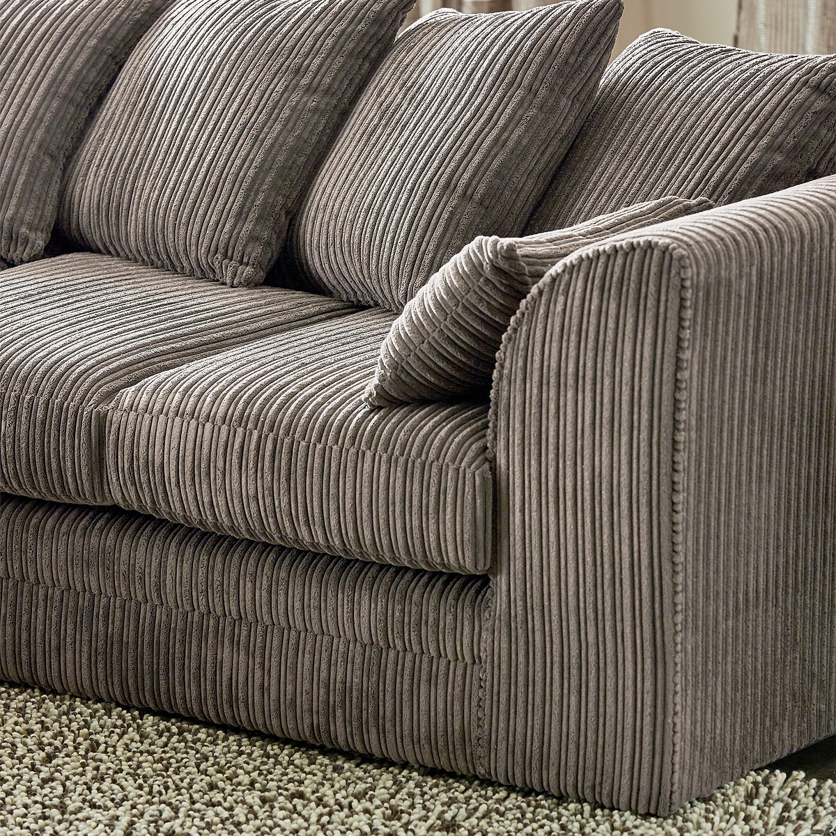 Bletchley Charcoal  Jumbo Cord 2 Seater Sofa from Roseland Furniture
