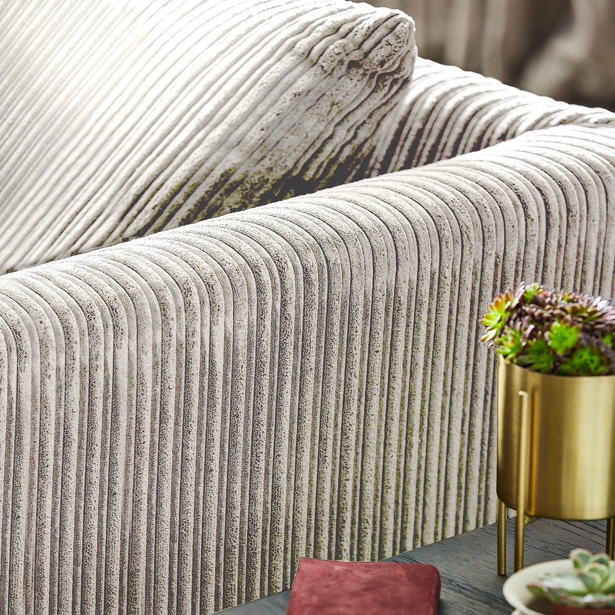 Bletchley Cream Jumbo Cord 2 Seater Sofa from Roseland Furniture