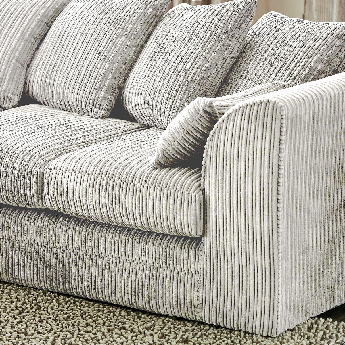 Bletchley Cream Jumbo Cord 2 Seater Sofa from Roseland Furniture