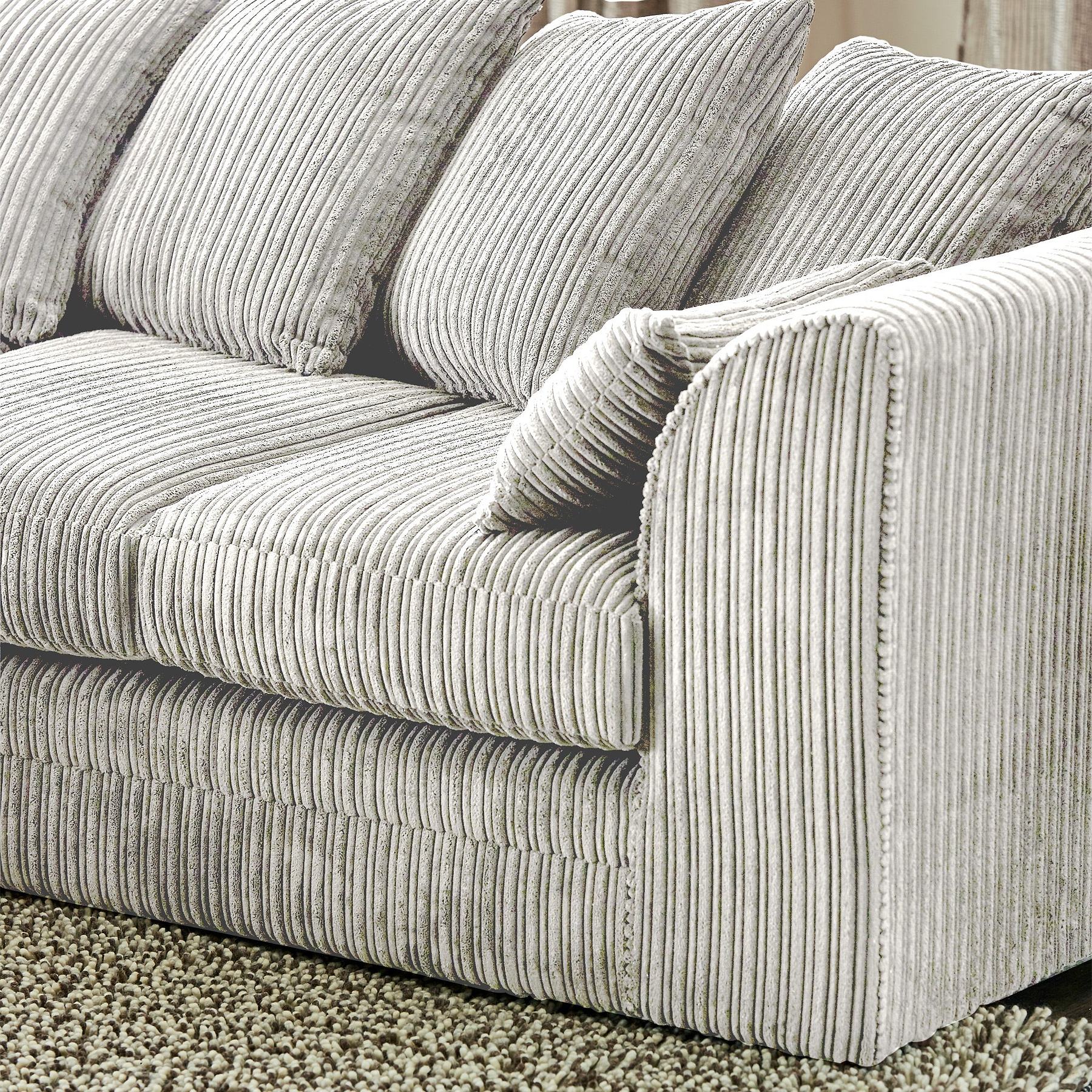 Bletchley Cream Jumbo Cord 2 Seater Sofa from Roseland Furniture