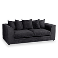 Bletchley Black Jumbo Cord 3 Seater Couch from Roseland Furniture