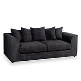 Bletchley Black Jumbo Cord 3 Seater Couch from Roseland Furniture
