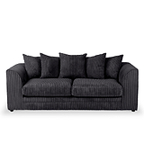Bletchley Black Jumbo Cord 3 Seater Sofa from Roseland Furniture