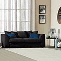 Bletchley Black Jumbo Cord 3 Seater Sofa for living room