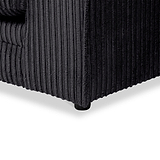 Bletchley Black Jumbo Cord Chaise Sofa from Roseland Furniture
