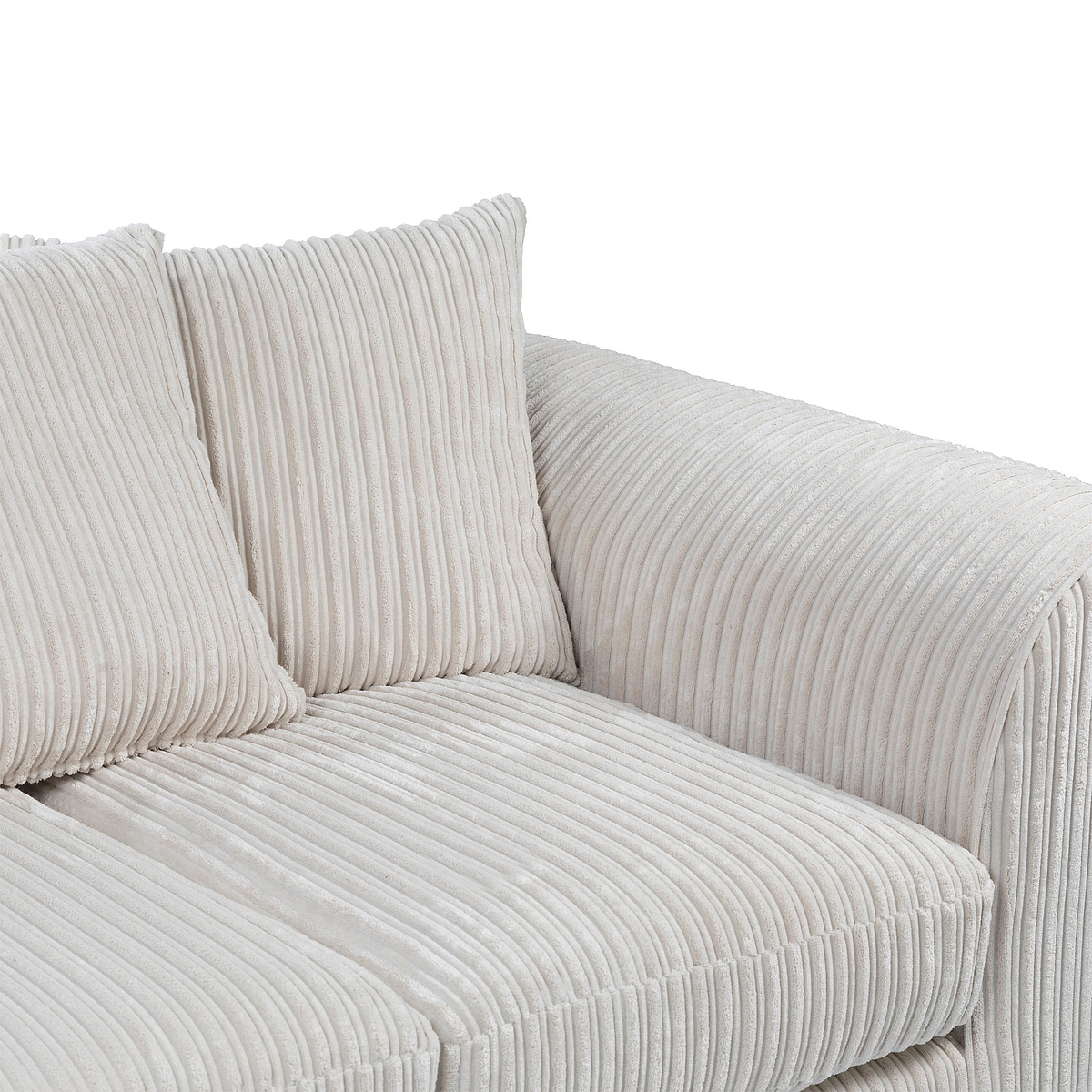Bletchley Cream Jumbo Cord Chaise Sofa from Roseland Furniture