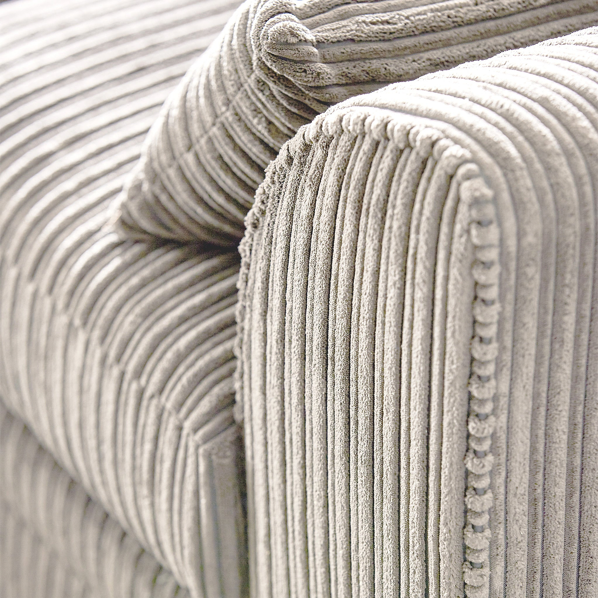Bletchley Cream Jumbo Cord Chaise Sofa from Roseland Furniture