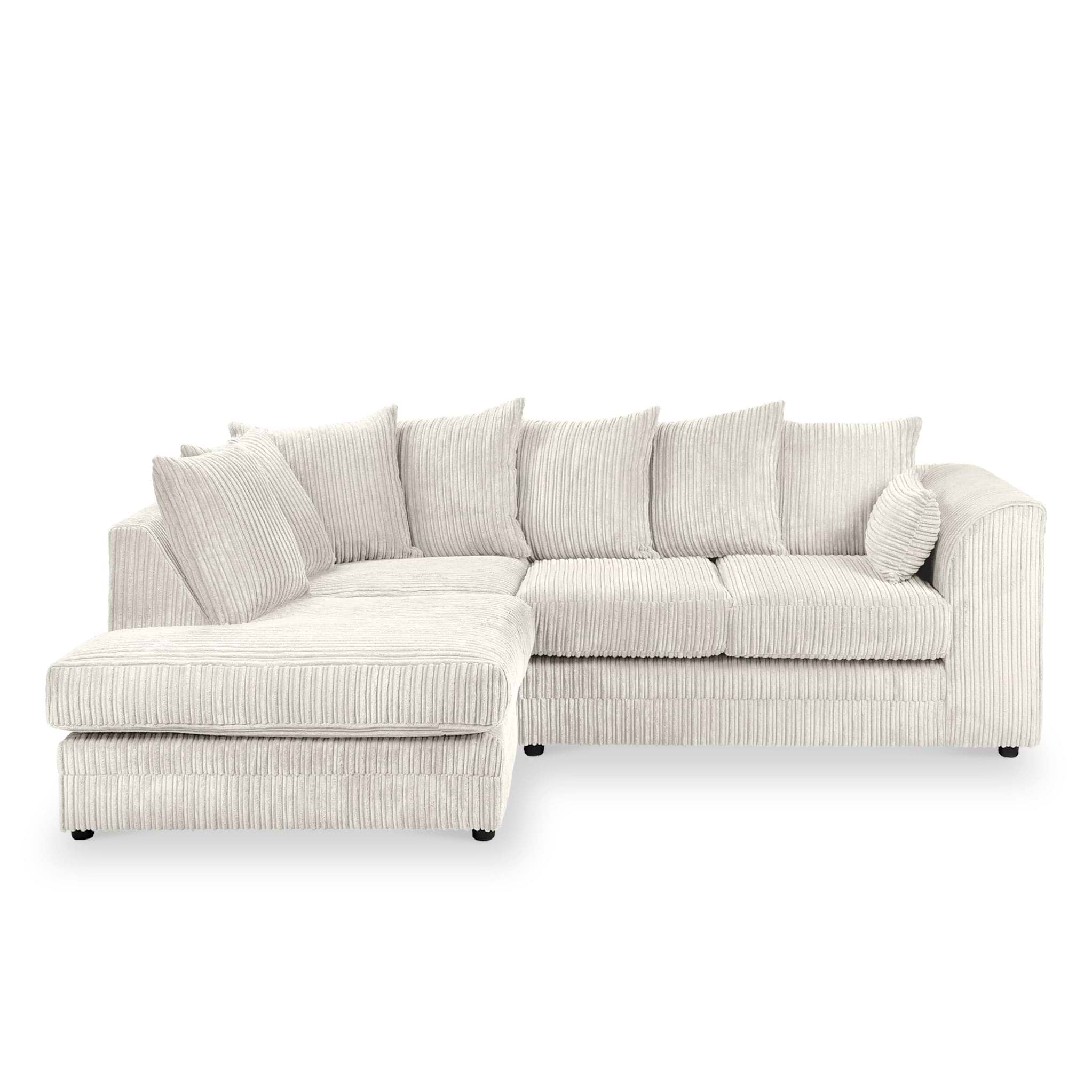 Bletchley Cream Left Hand Jumbo Cord Chaise Sofa from Roseland Furniture