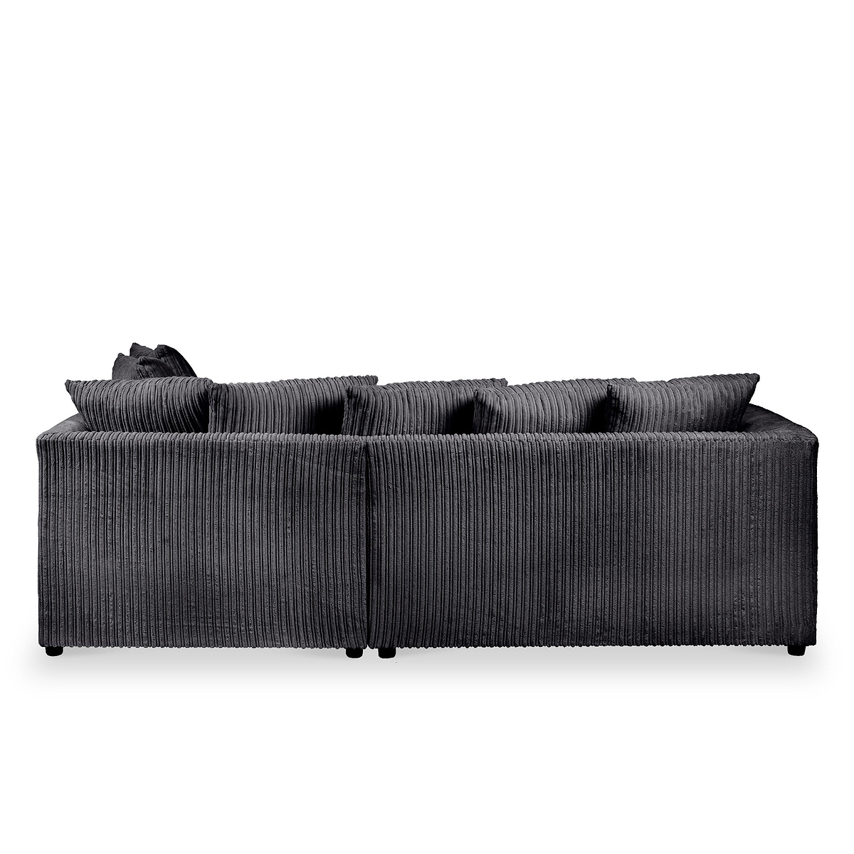 Bletchley Right Hand Black Jumbo Cord Chaise Sofa from Roseland Furniture