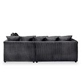 Bletchley Right Hand Black Jumbo Cord Chaise Sofa from Roseland Furniture