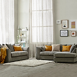 Bletchley Charcoal Right Hand Jumbo Cord Chaise Sofa for living room