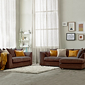 Bletchley Chocolate Right Hand Jumbo Cord Chaise Sofa for living room