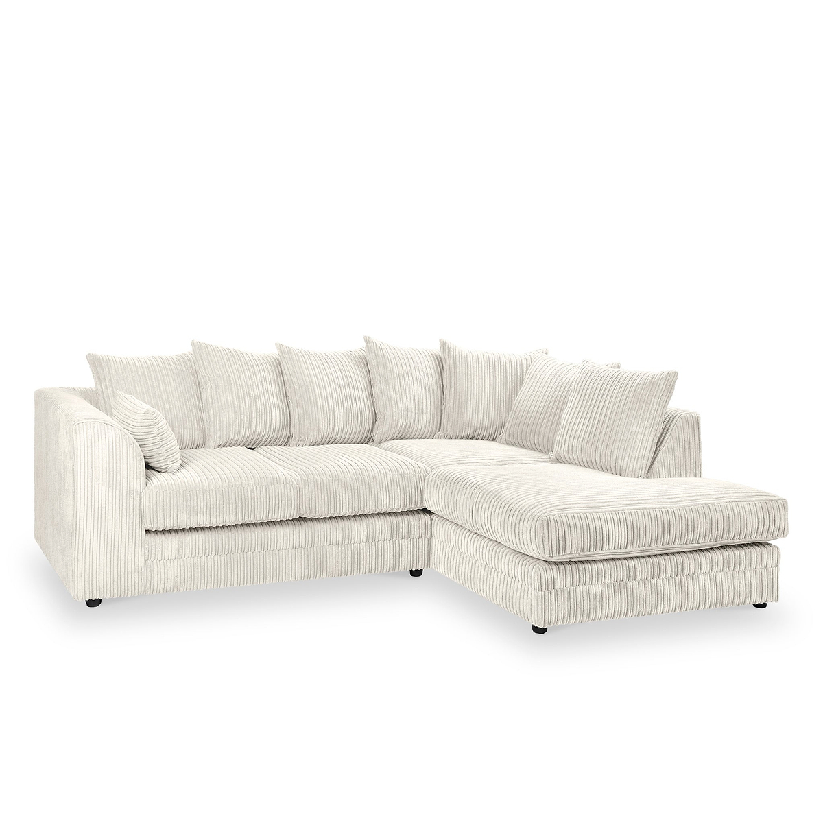 Bletchley Cream Right Hand Jumbo Cord Chaise Couch from Roseland Furniture