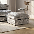 Tamara Silver Crushed Velvet Footstool from Roseland Furniture