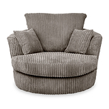 Bletchley Charcoal Jumbo Cord Living Room Swivel Armchair from Roseland Furniture